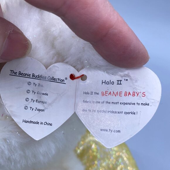 Ty Original Beanie Buddies 2000 Halo II Angel Bear - Picture 7 of 10